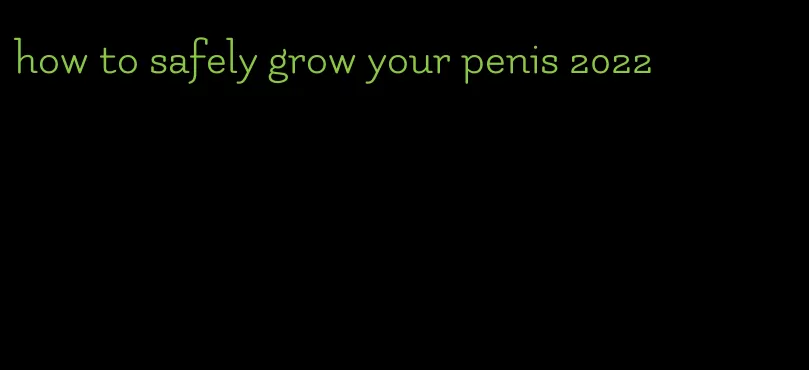 how to safely grow your penis 2022