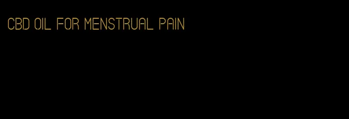 CBD oil for menstrual pain