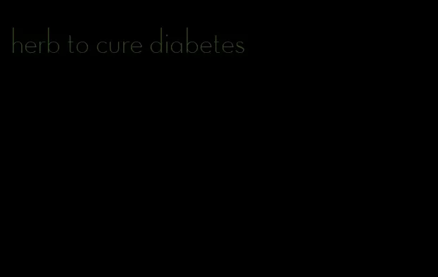 herb to cure diabetes