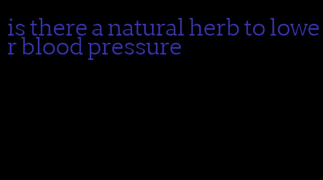 is there a natural herb to lower blood pressure