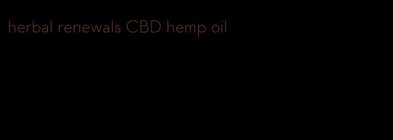 herbal renewals CBD hemp oil