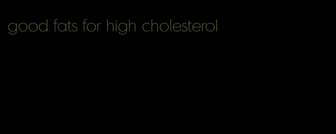 good fats for high cholesterol