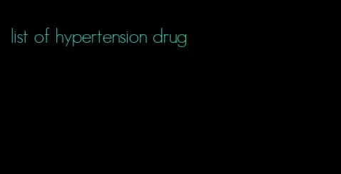 list of hypertension drug
