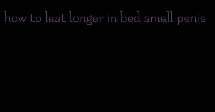 how to last longer in bed small penis