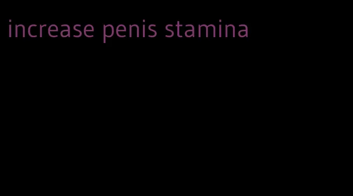 increase penis stamina