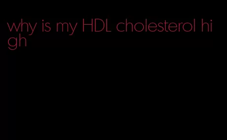 why is my HDL cholesterol high