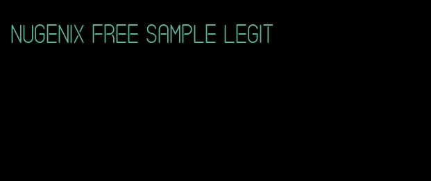 Nugenix free sample legit