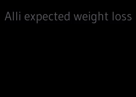 Alli expected weight loss