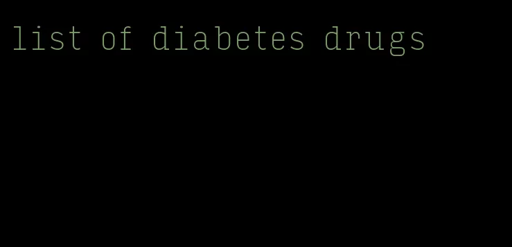list of diabetes drugs