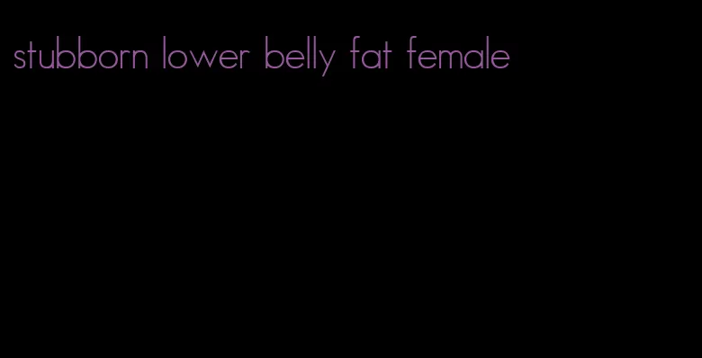 stubborn lower belly fat female