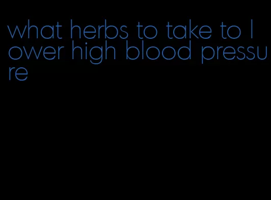 what herbs to take to lower high blood pressure