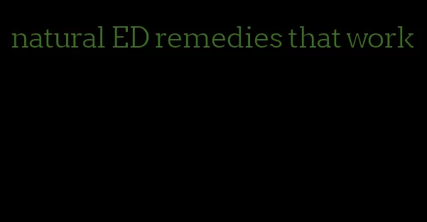 natural ED remedies that work