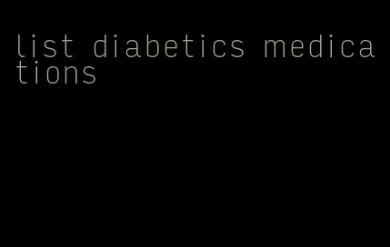 list diabetics medications