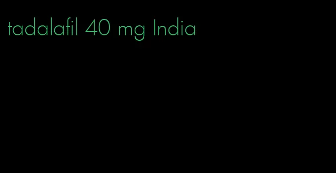 tadalafil 40 mg India