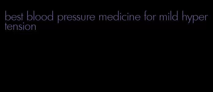 best blood pressure medicine for mild hypertension