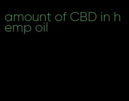 amount of CBD in hemp oil