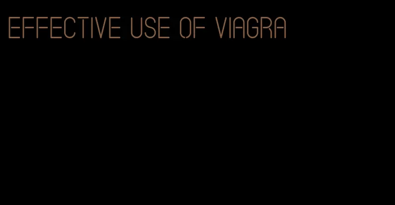 effective use of viagra