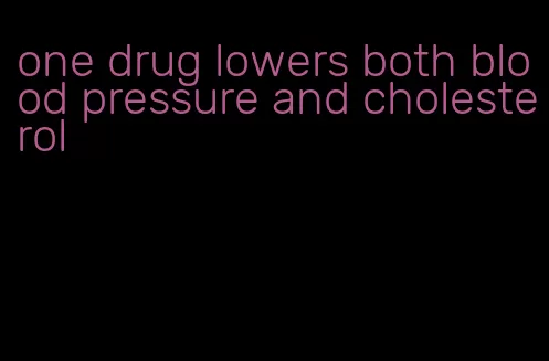 one drug lowers both blood pressure and cholesterol