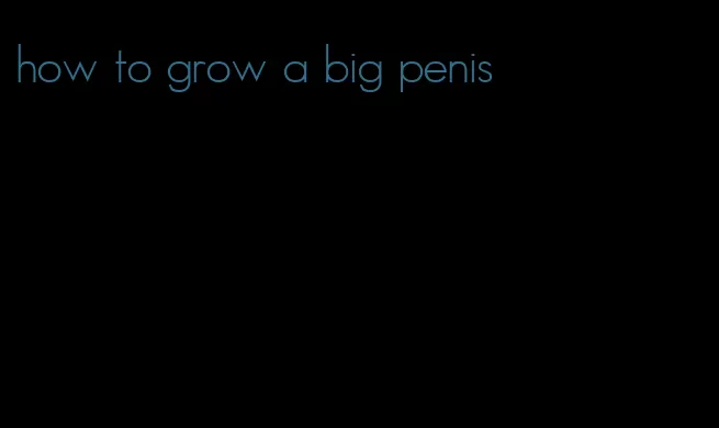 how to grow a big penis