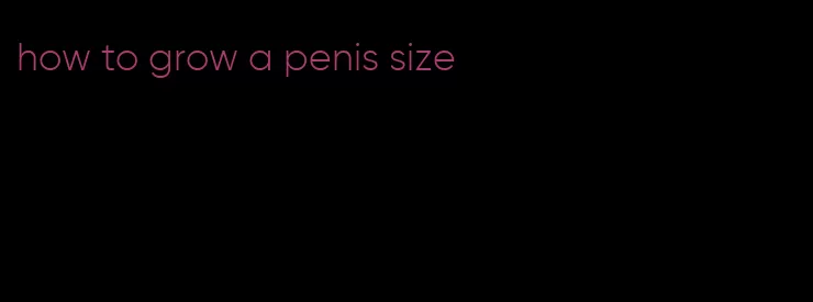 how to grow a penis size