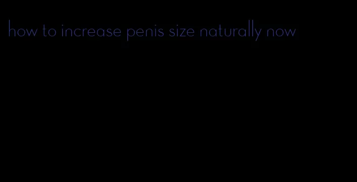 how to increase penis size naturally now