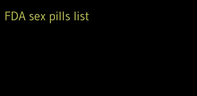 FDA sex pills list