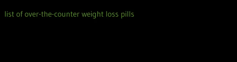 list of over-the-counter weight loss pills