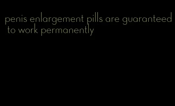 penis enlargement pills are guaranteed to work permanently