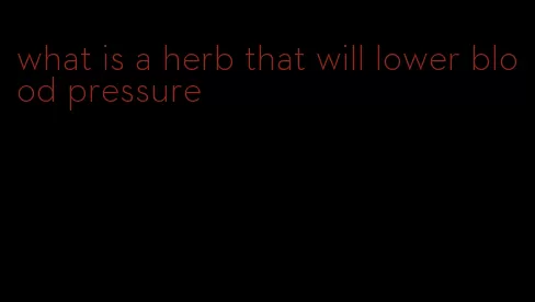 what is a herb that will lower blood pressure