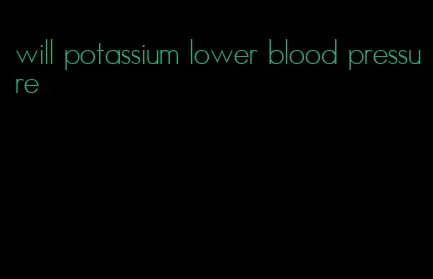 will potassium lower blood pressure