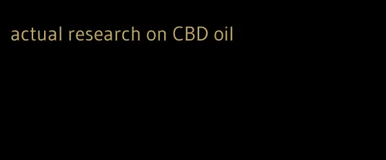 actual research on CBD oil