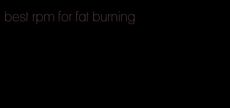 best rpm for fat burning
