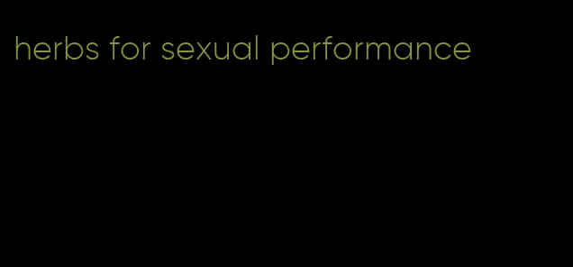 herbs for sexual performance