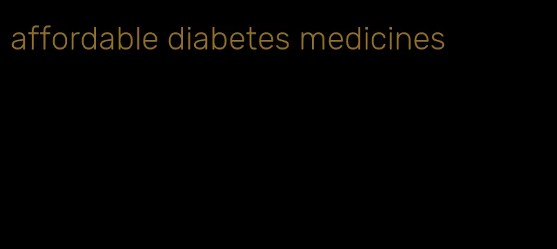 affordable diabetes medicines