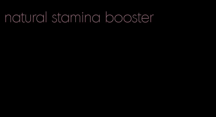 natural stamina booster