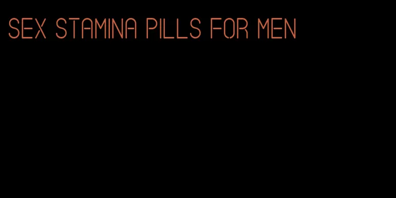 sex stamina pills for men
