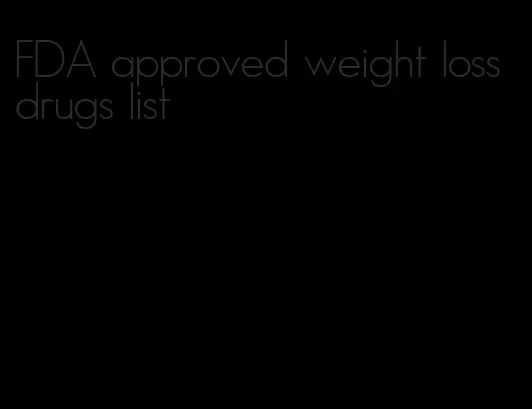 FDA approved weight loss drugs list