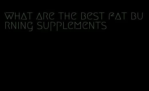 what are the best fat burning supplements