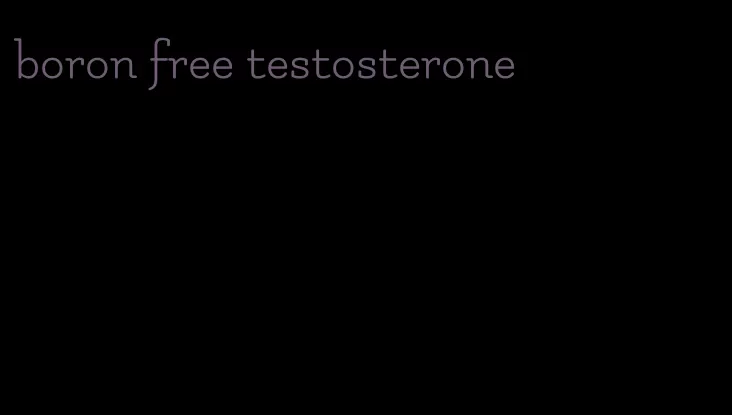 boron free testosterone