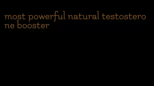 most powerful natural testosterone booster