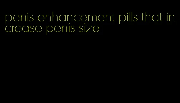penis enhancement pills that increase penis size