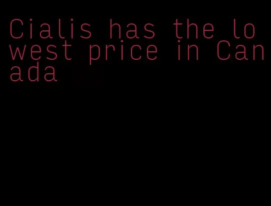 Cialis has the lowest price in Canada