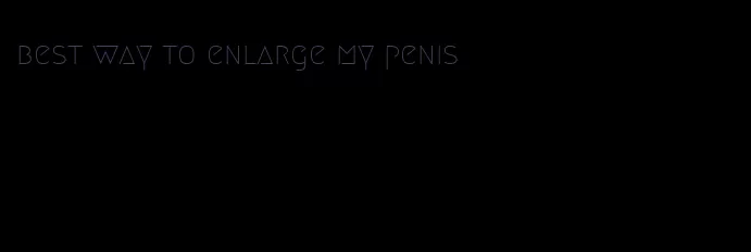 best way to enlarge my penis