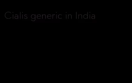 Cialis generic in India