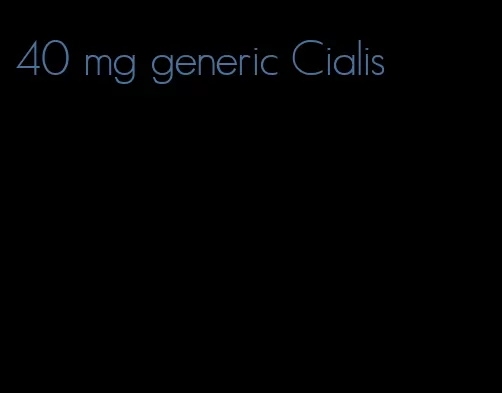 40 mg generic Cialis