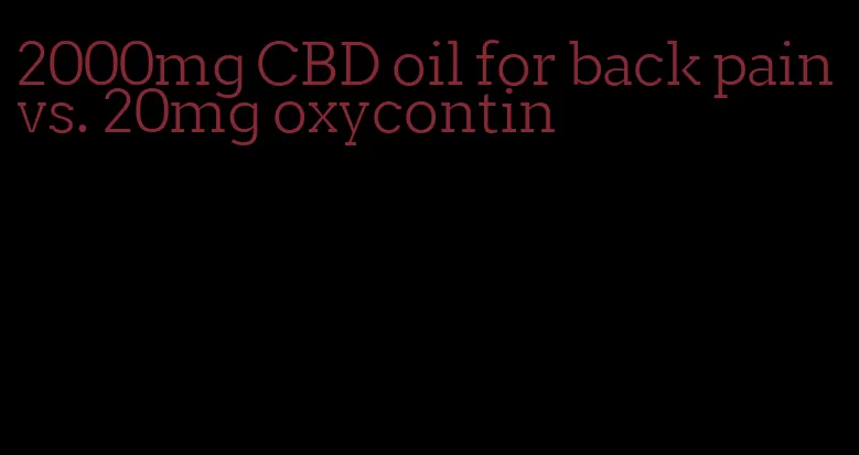 2000mg CBD oil for back pain vs. 20mg oxycontin