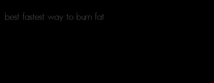 best fastest way to burn fat