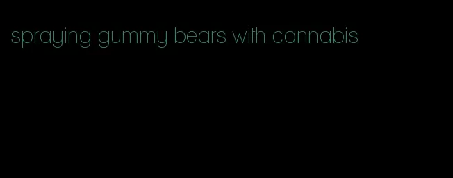 spraying gummy bears with cannabis