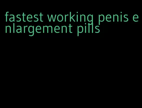 fastest working penis enlargement pills