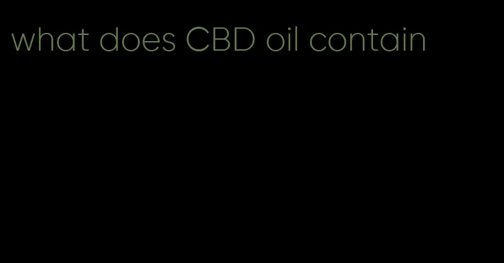 what does CBD oil contain